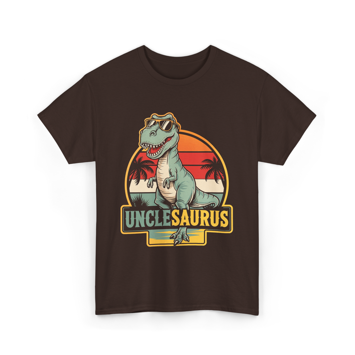 Unclesaurus T Rex Dinosaur Uncle T-Shirt - Dark Chocolate