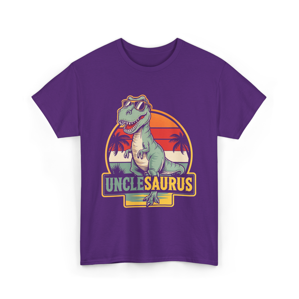 Unclesaurus T Rex Dinosaur Uncle T-Shirt - Purple