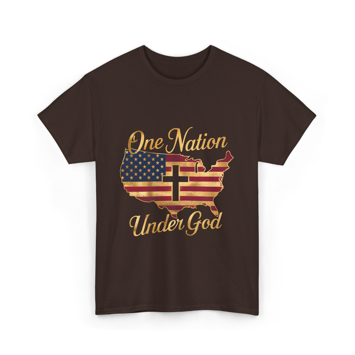 Under God America T-Shirt - Dark Chocolate