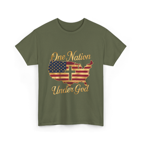 Under God America T-Shirt - Military Green