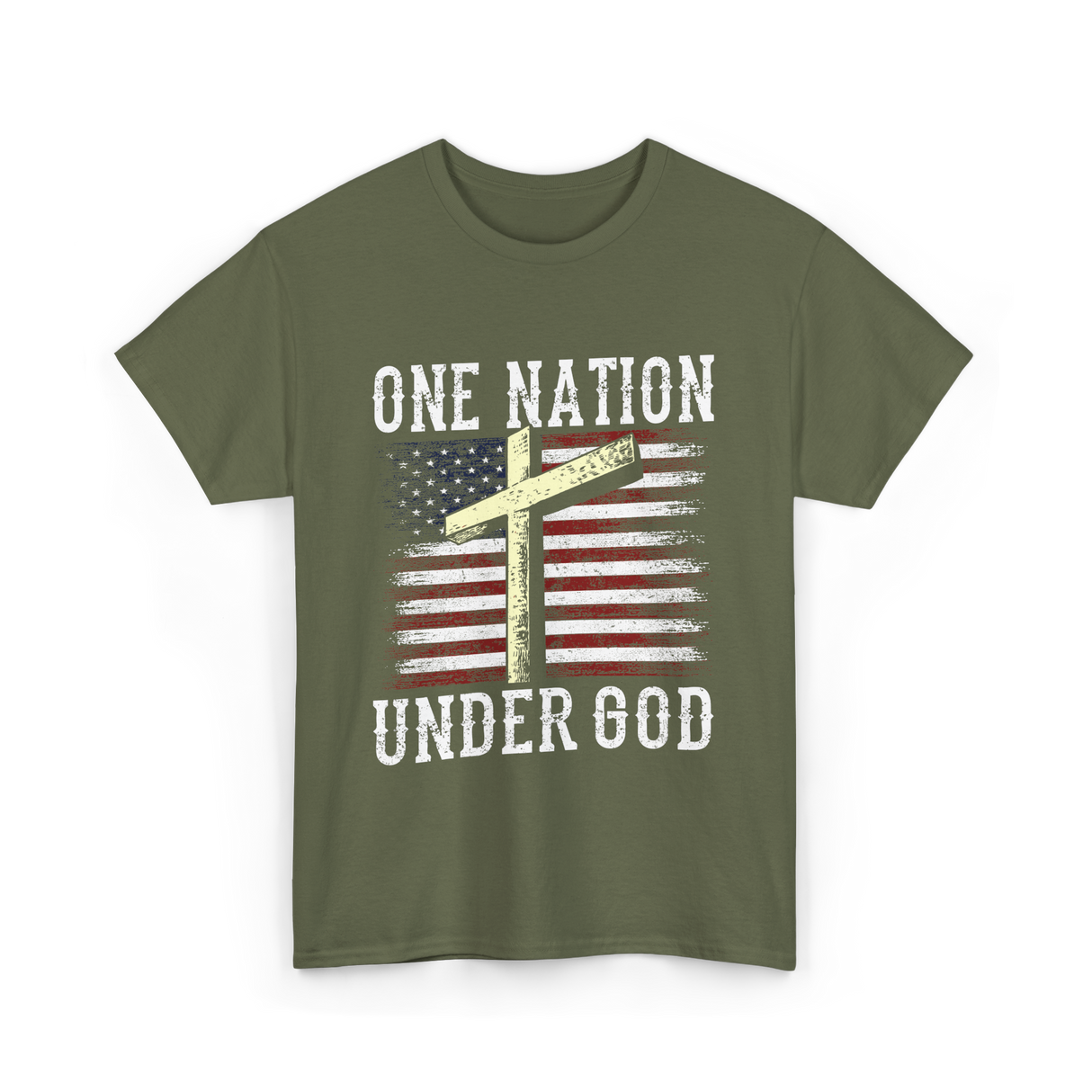 Under God America T-Shirt - Military Green