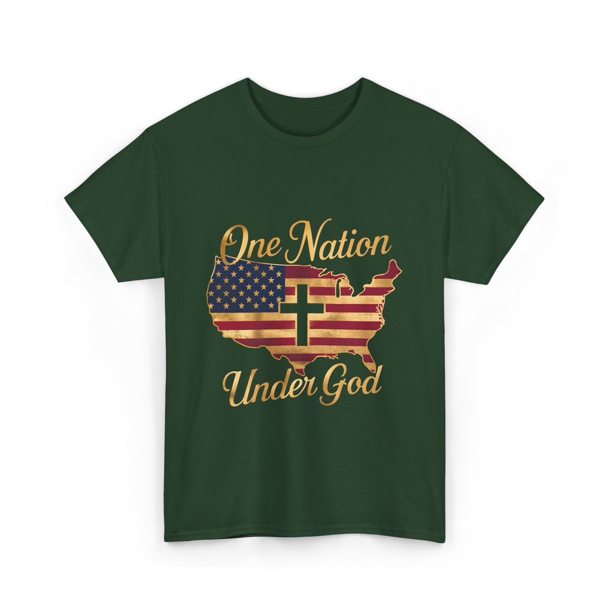 Under God America T-Shirt - Forest Green