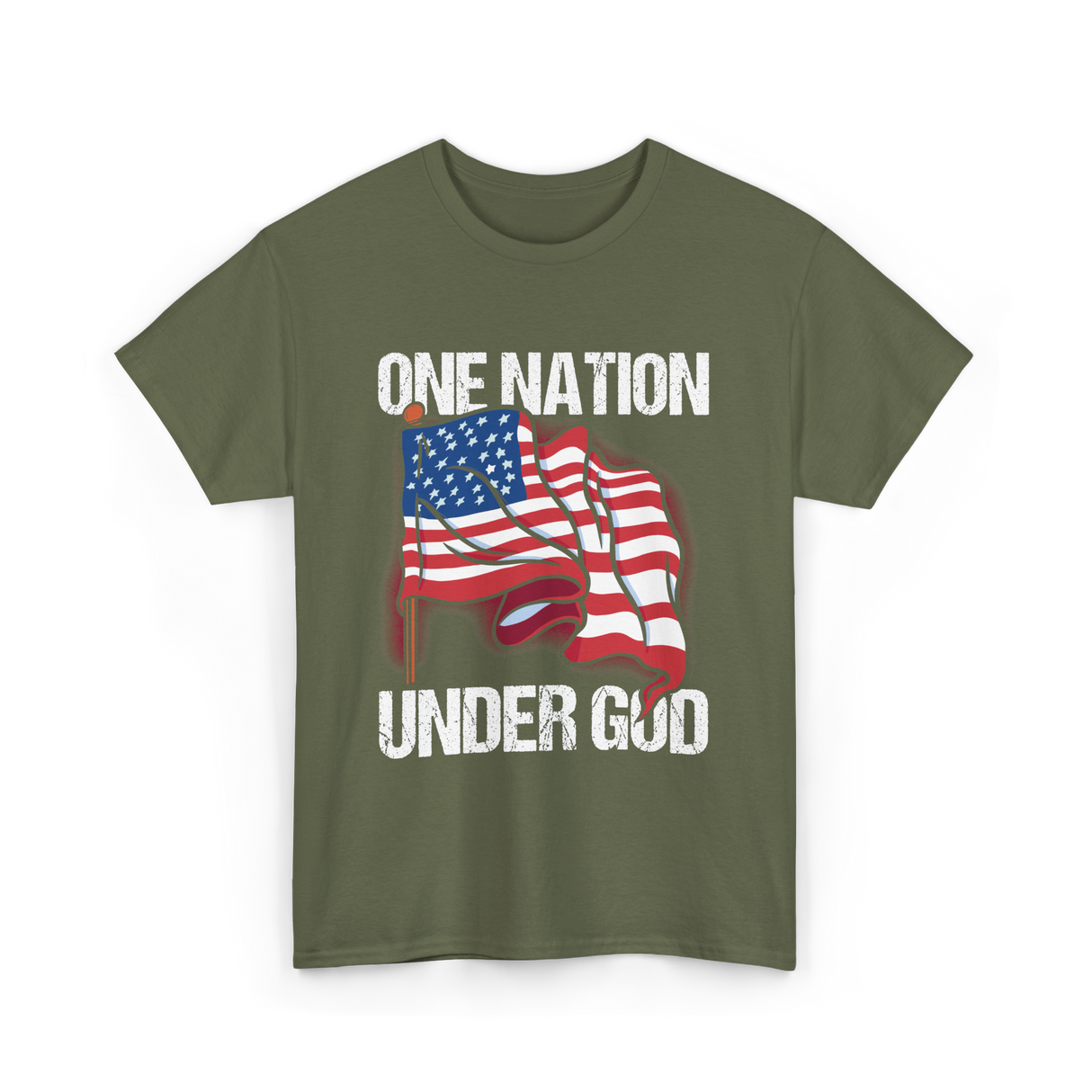 Under God Patriotic T-Shirt - Military Green