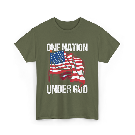 Under God Patriotic T-Shirt - Military Green