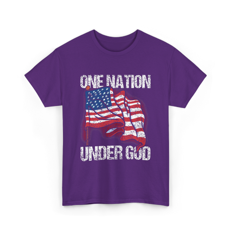 Under God Patriotic T-Shirt - Purple