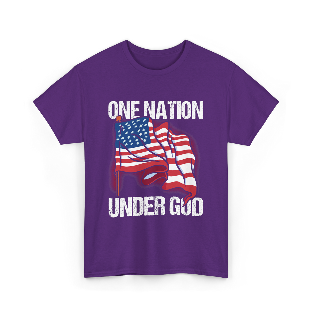 Under God Patriotic T-Shirt - Purple