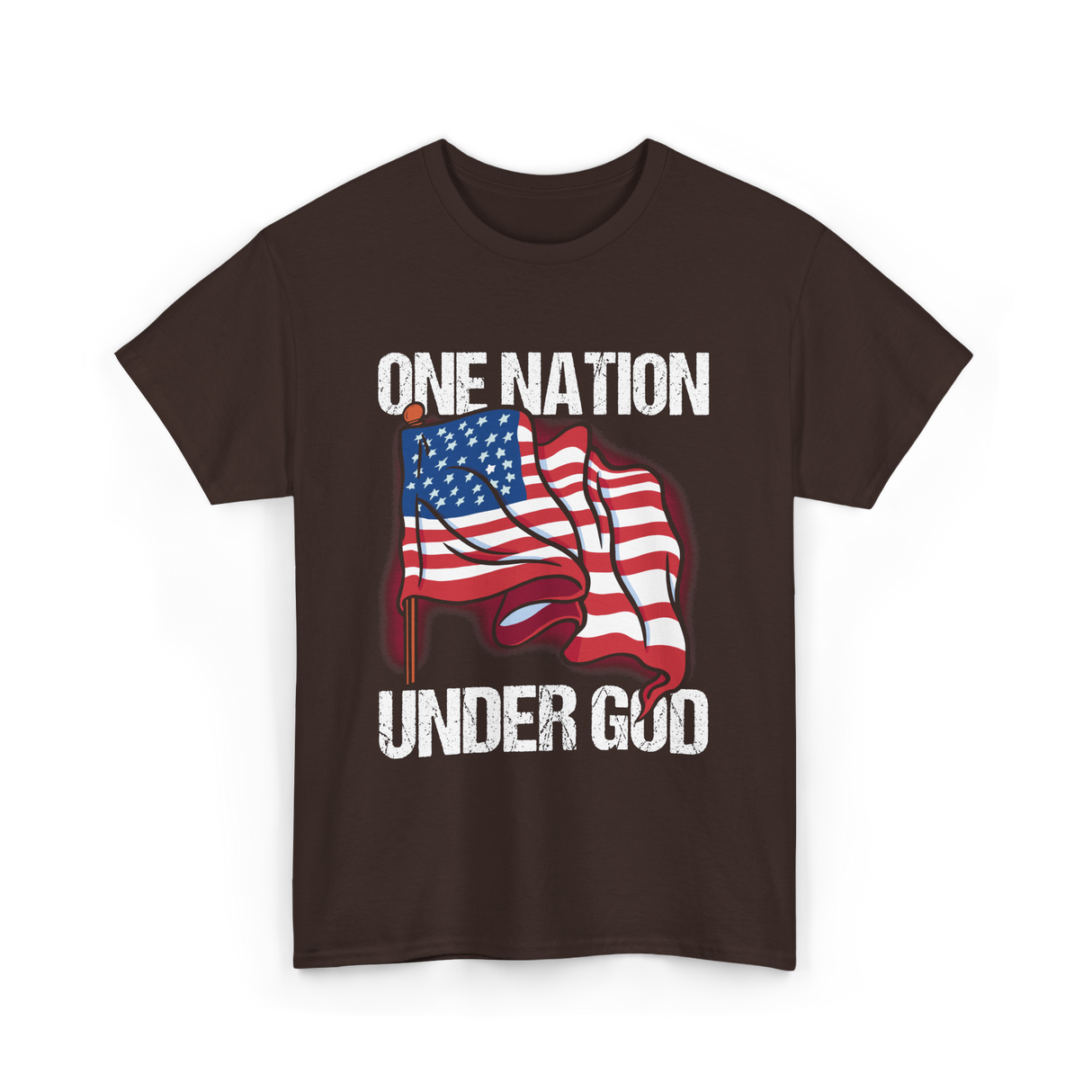 Under God Patriotic T-Shirt - Dark Chocolate