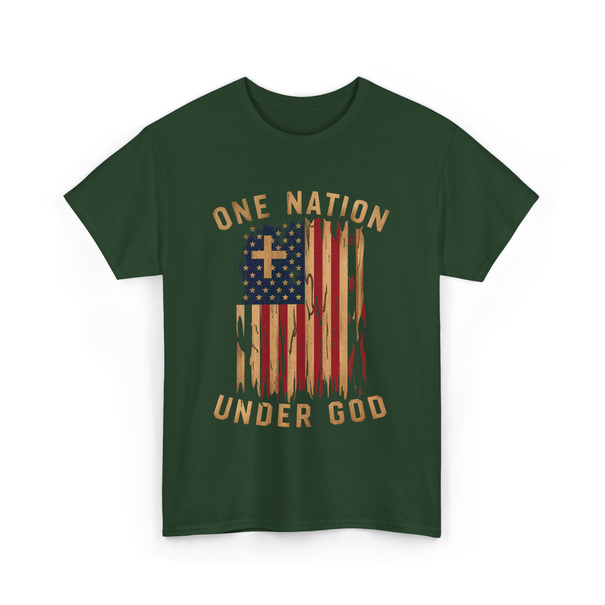 Under God Patriotic T-Shirt - Forest Green