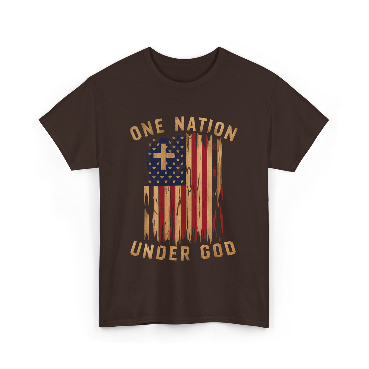 Under God Patriotic T-Shirt - Dark Chocolate