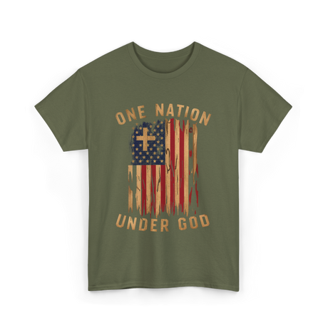 Under God Patriotic T-Shirt - Military Green