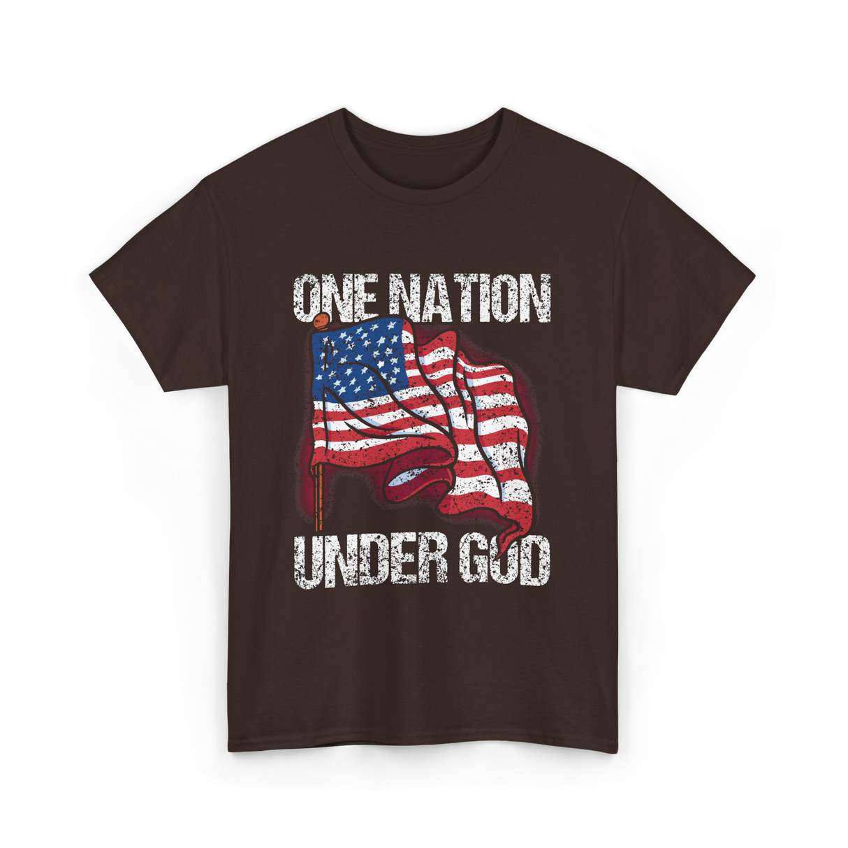 Under God Patriotic T-Shirt - Dark Chocolate