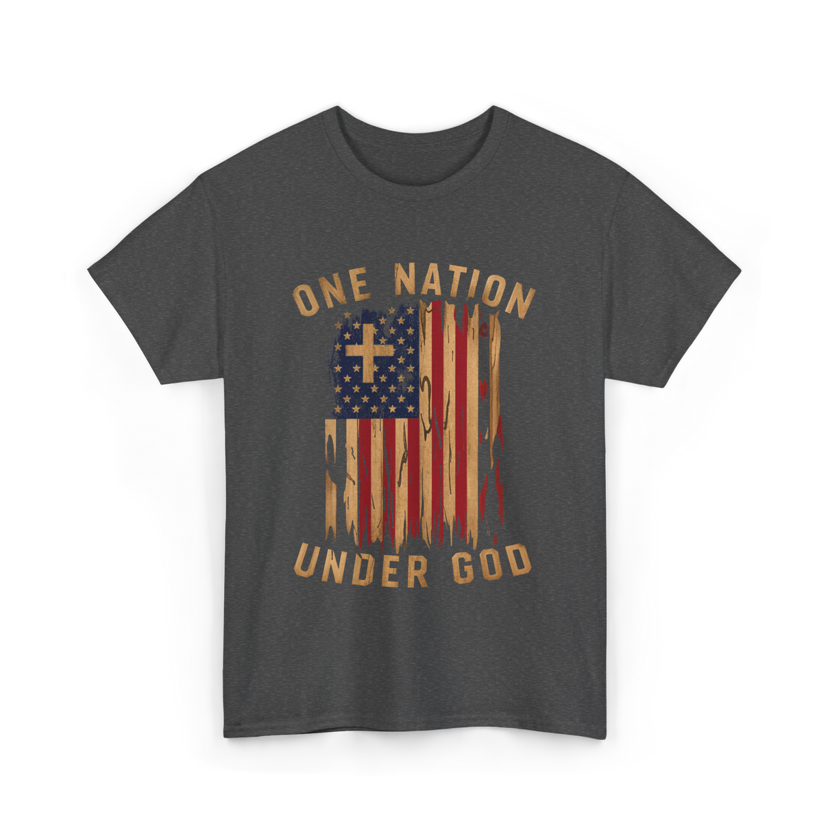 Under God Patriotic T-Shirt - Dark Heather