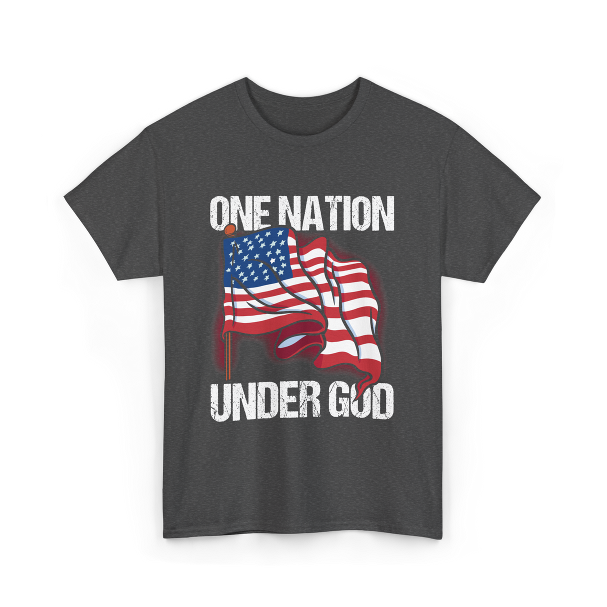 Under God Patriotic T-Shirt - Dark Heather