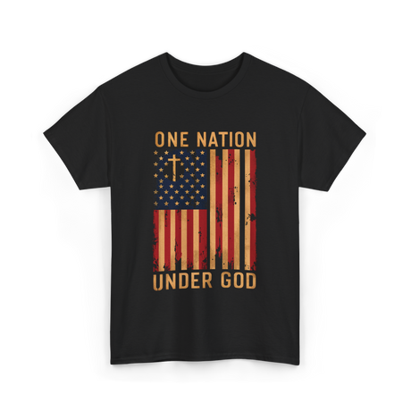 One Nation Under God Patriotism T-Shirt - Black