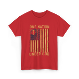 One Nation Under God Patriotism T-Shirt - Red