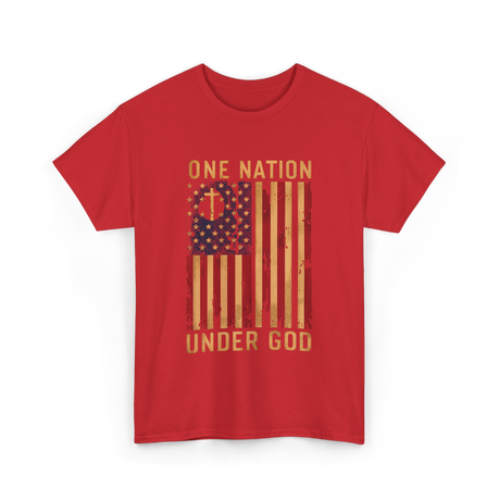 One Nation Under God Patriotism T-Shirt - Red