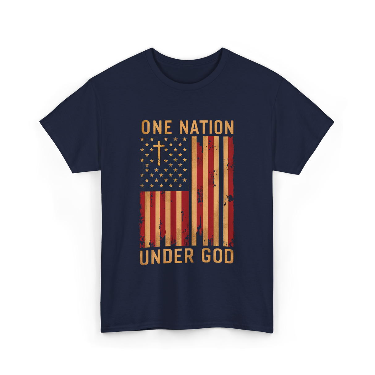 One Nation Under God Patriotism T-Shirt - Navy