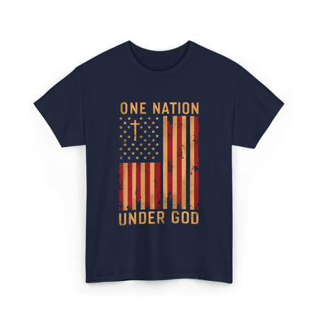 One Nation Under God Patriotism T-Shirt - Navy