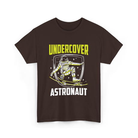 Undercover Astronaut Skateboarding Space T-Shirt - Dark Chocolate