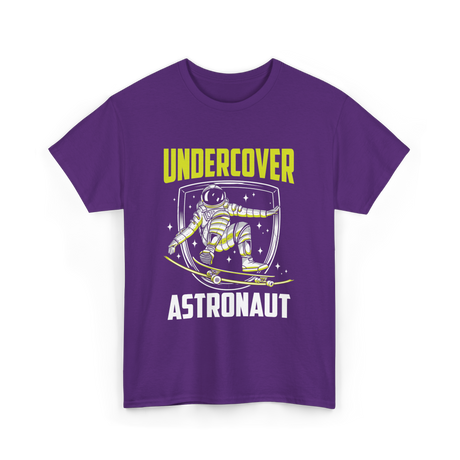 Undercover Astronaut Skateboarding Space T-Shirt - Purple