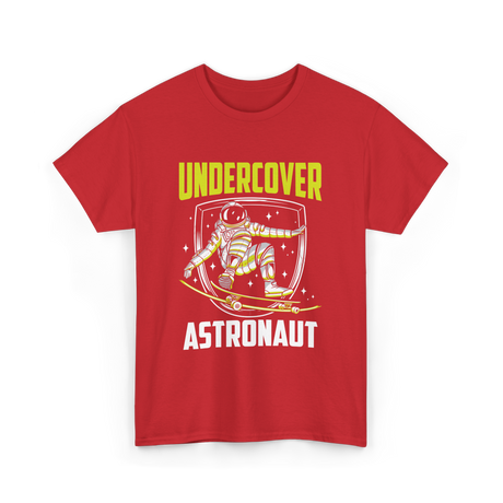 Undercover Astronaut Skateboarding Space T-Shirt - Red