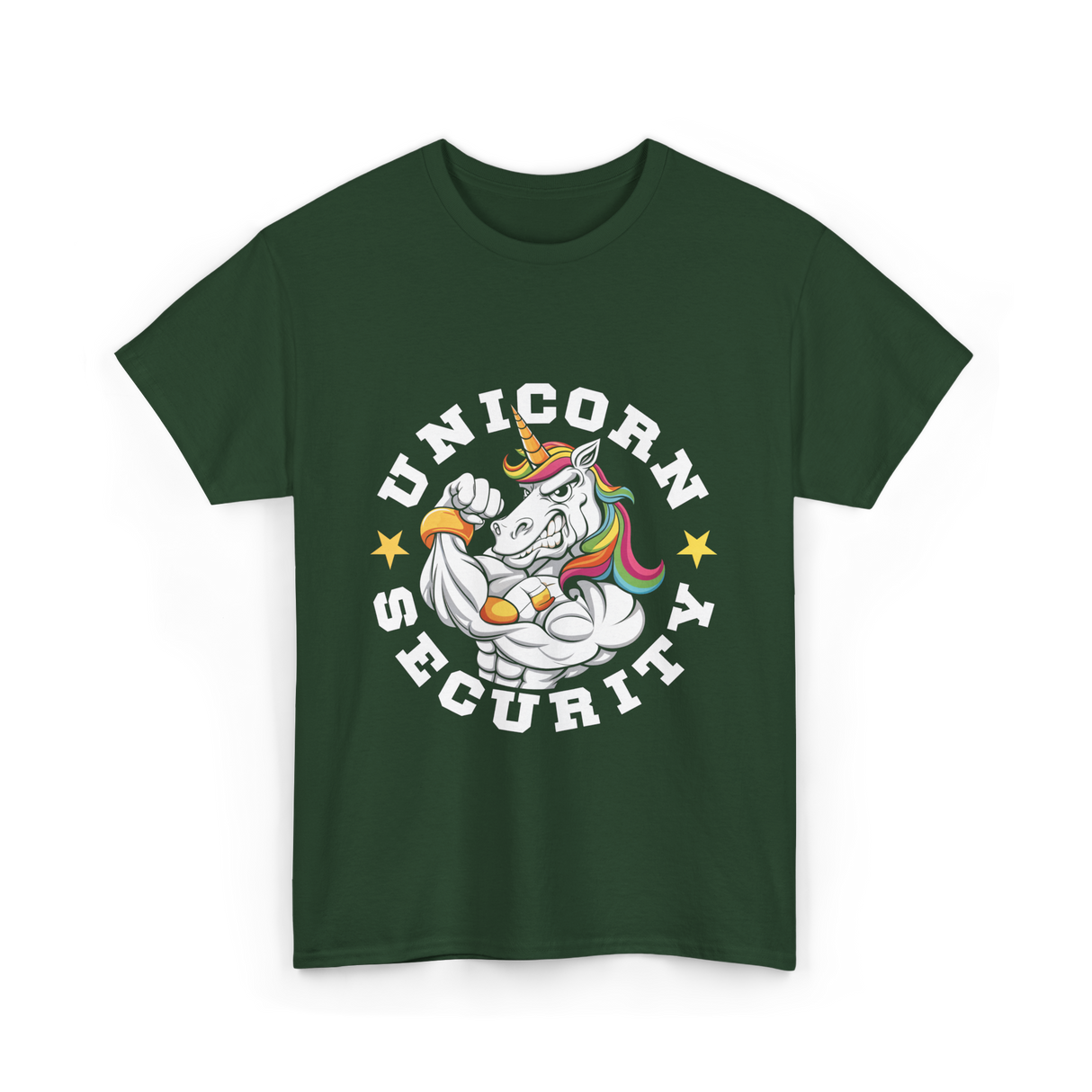 Unicorn Security Muscular Unicorn T-Shirt - Forest Green