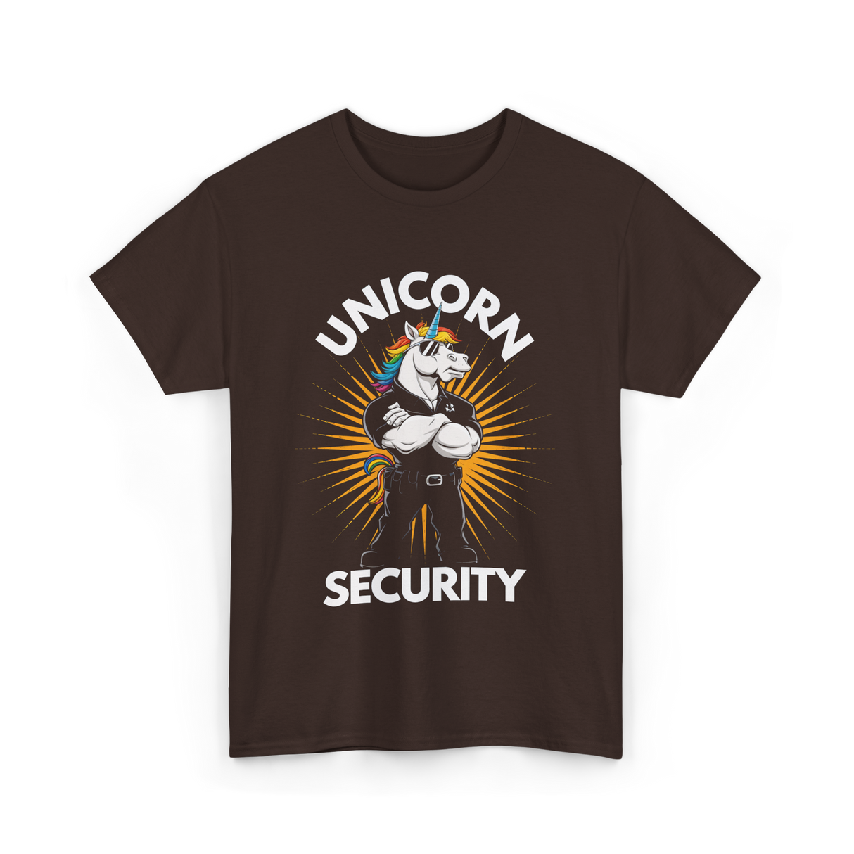 Unicorn Security Unicorn T-Shirt - Dark Chocolate