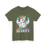 Unicorn Security Unicorns Fantasy T-Shirt - Military Green