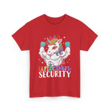 Unicorn Security Unicorns Fantasy T-Shirt - Red