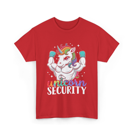 Unicorn Security Unicorns Fantasy T-Shirt - Red