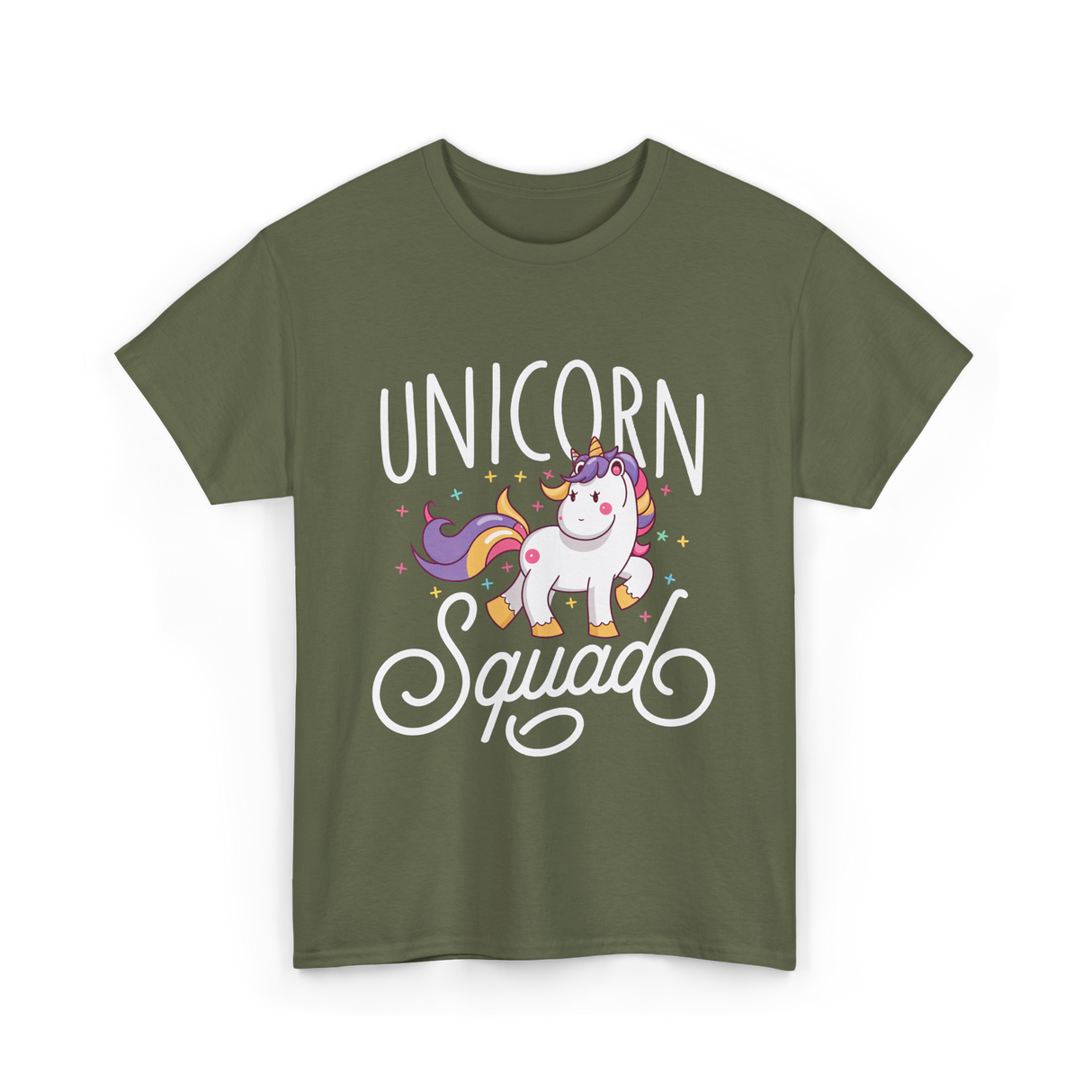 Unicorn Squad Unicorn Lovers T-Shirt - Military Green