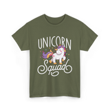 Unicorn Squad Unicorn Lovers T-Shirt - Military Green