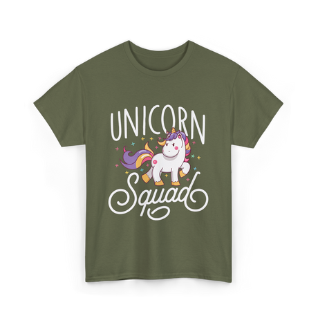 Unicorn Squad Unicorn Lovers T-Shirt - Military Green