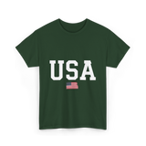 USA American Pride T-Shirt - Forest Green