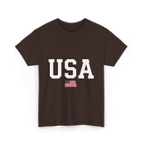 USA American Pride T-Shirt - Dark Chocolate