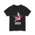 USEH Canada USA Flag Maple Leaf T-Shirt - Black