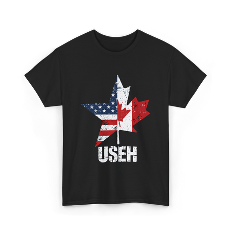 USEH Canada USA Flag T-Shirt - Black