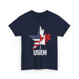 USEH Canada USA Flag T-Shirt - Navy