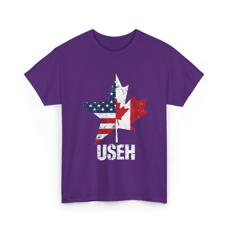 USEH Canada USA Flag T-Shirt - Purple