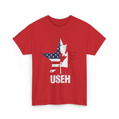 USEH Canada USA Flag T-Shirt - Red