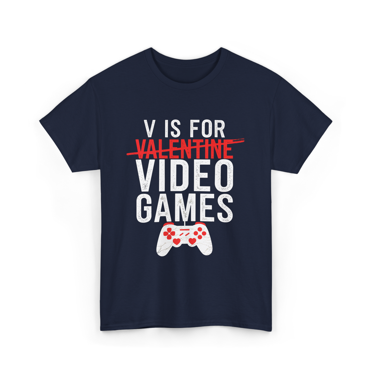 V is for Video Games Gamer T-Shirt - Navy