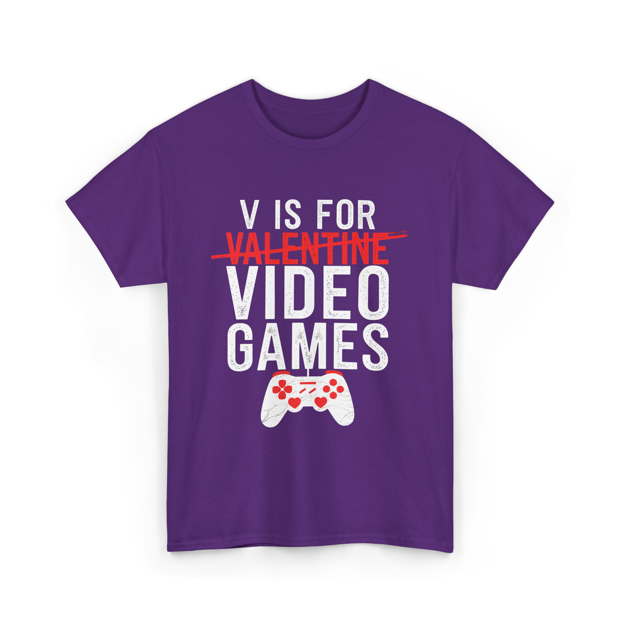 V is for Video Games Gamer T-Shirt - Purple