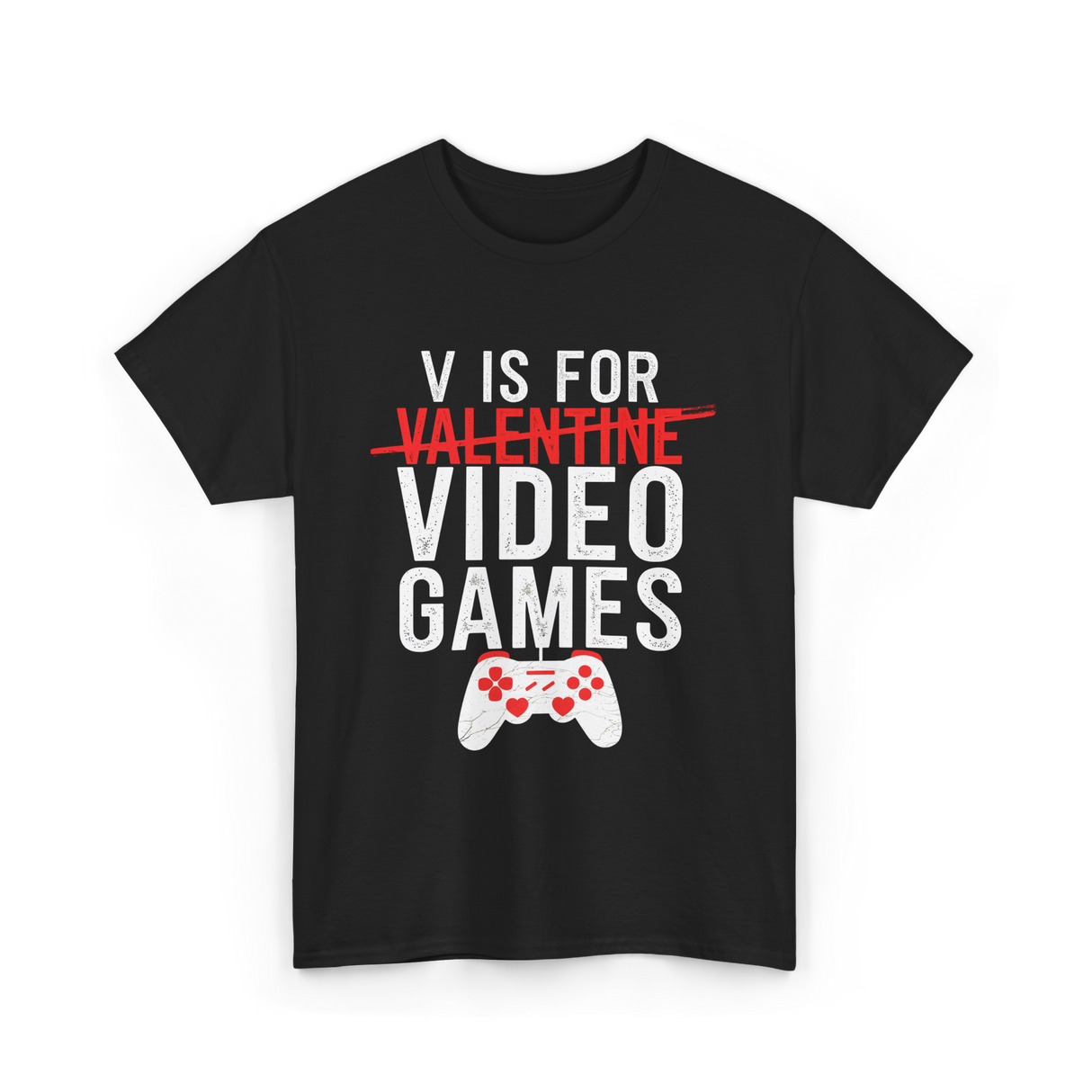 V is for Video Games Gamer T-Shirt - Black