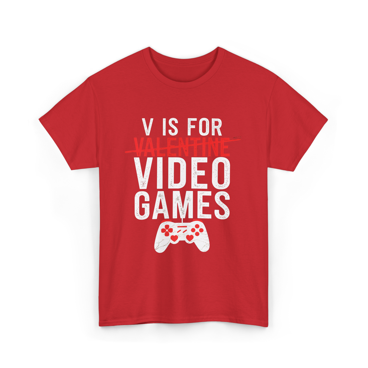 V is for Video Games Gamer T-Shirt - Red