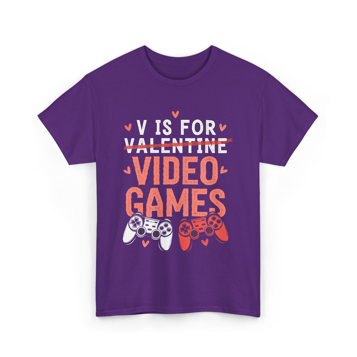 V Is For Video Games Gamer T-Shirt - Purple