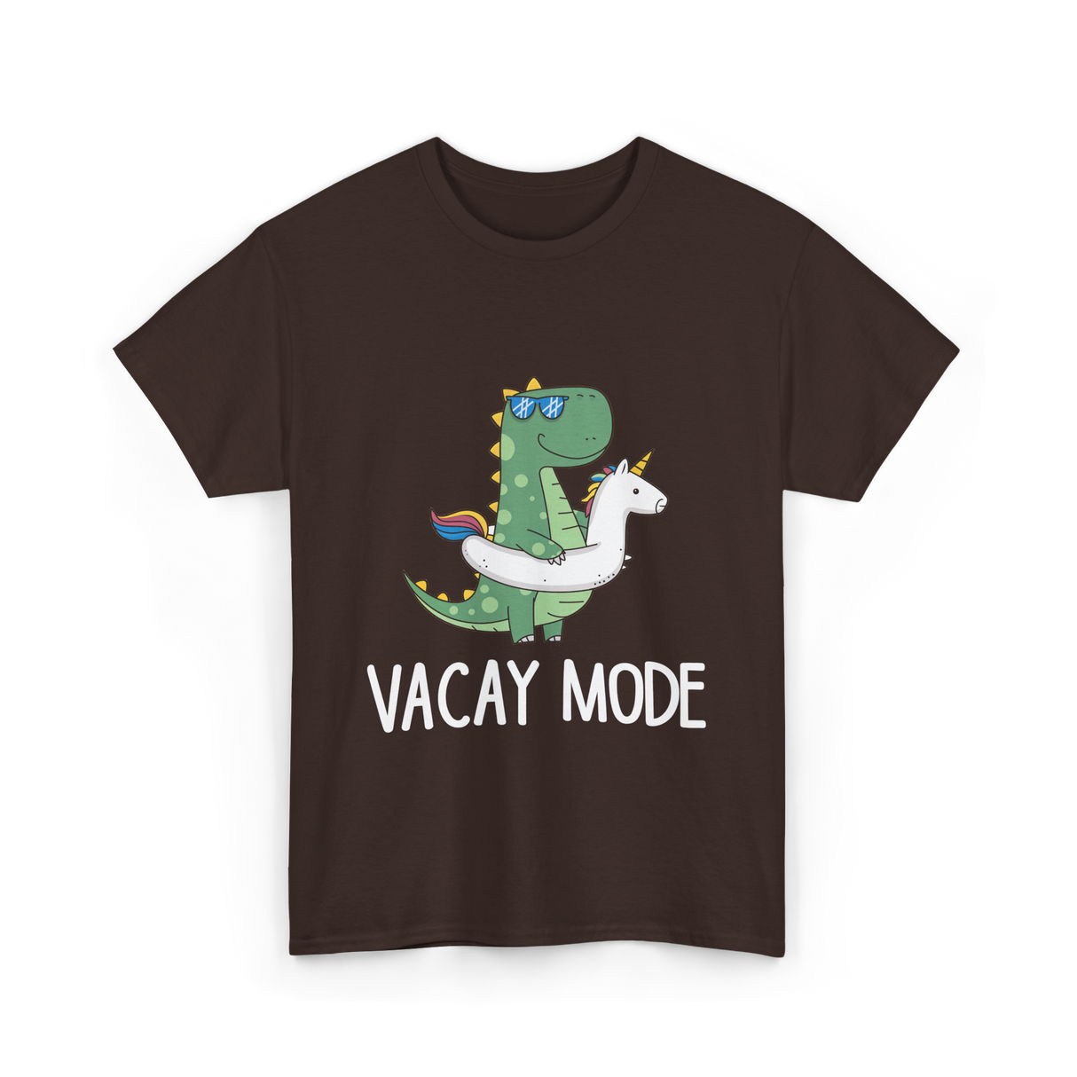 Vacay Mode Dinosaur Vacation T-Shirt - Dark Chocolate