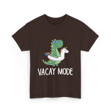 Vacay Mode Dinosaur Vacation T-Shirt - Dark Chocolate