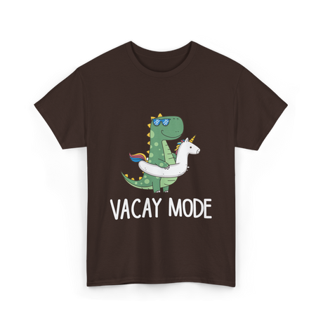 Vacay Mode Dinosaur Vacation T-Shirt - Dark Chocolate