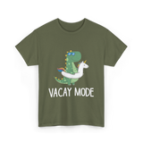 Vacay Mode Dinosaur Vacation T-Shirt - Military Green