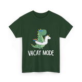 Vacay Mode Dinosaur Vacation T-Shirt - Forest Green